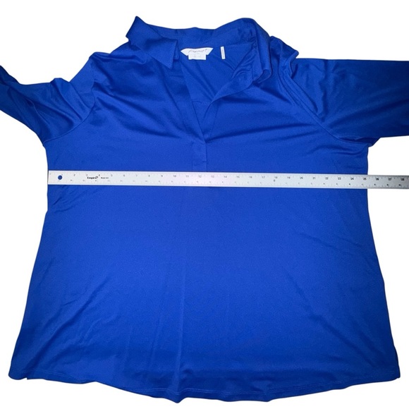 FOXCROFT Sophia Johnny Collar Jersey Shirt Plus 1X Royal Blue - Picture 8 of 14